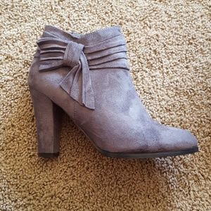 gray heeled booties
